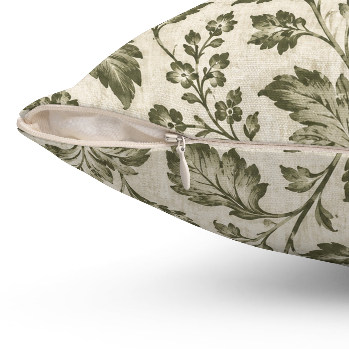 Modern Heirloom Sage Blossom Square Pillow