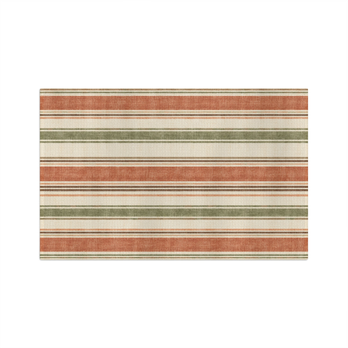 Fall Cottage Farmhouse Stripe Tea Towel | Vintage Autumn Kitchen Decor