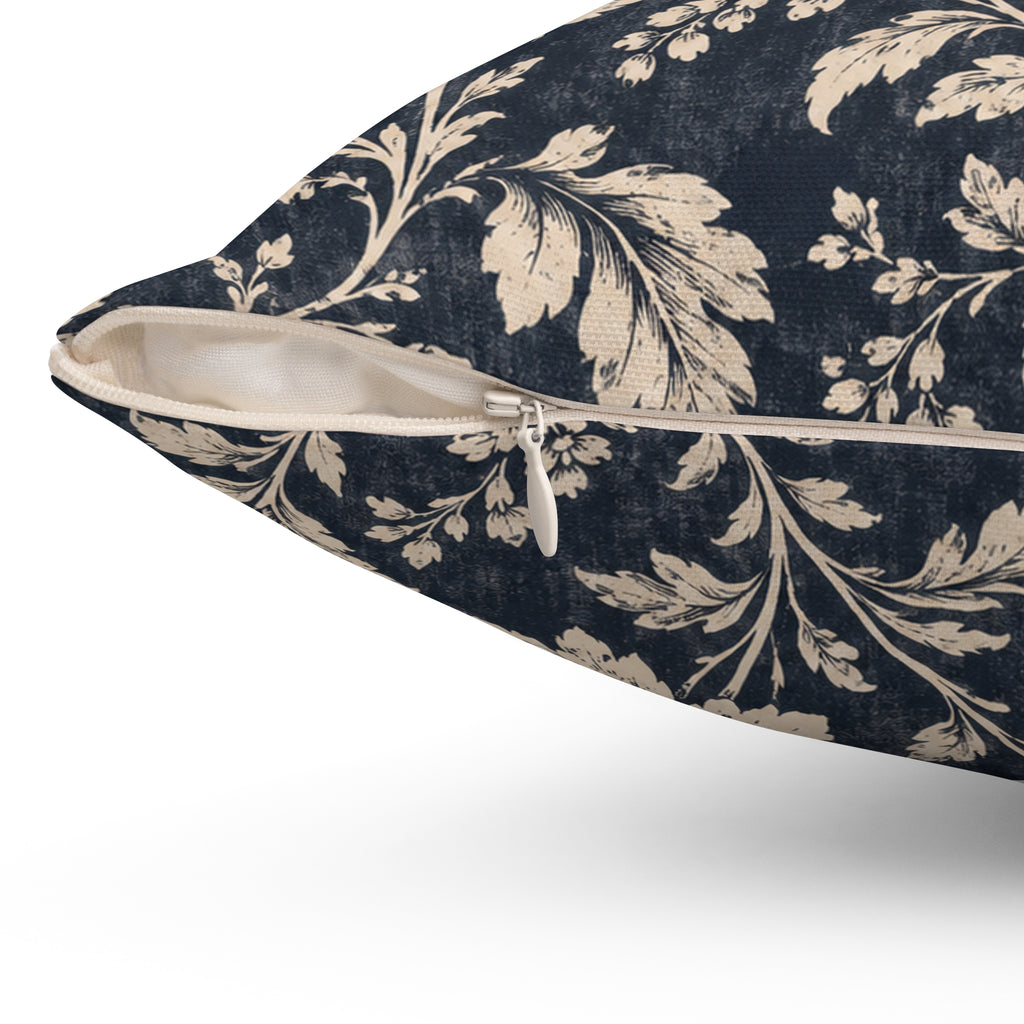 Modern Heirloom Midnight Floral Square Pillow