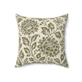 Modern Heirloom Sage Blossom Square Pillow