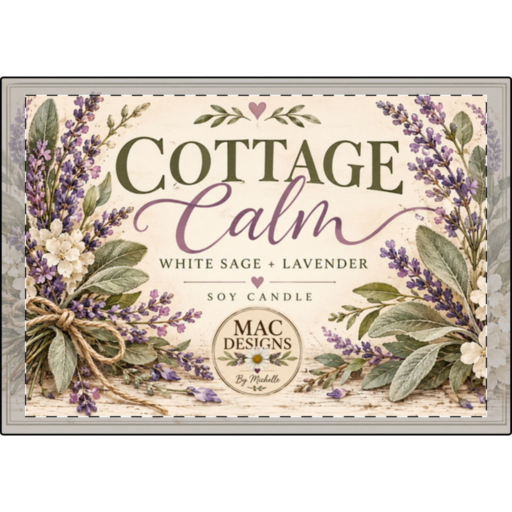 Cottage Calm Gift Set | White Sage + Lavender Soy Candle & Satin Sleep Mask