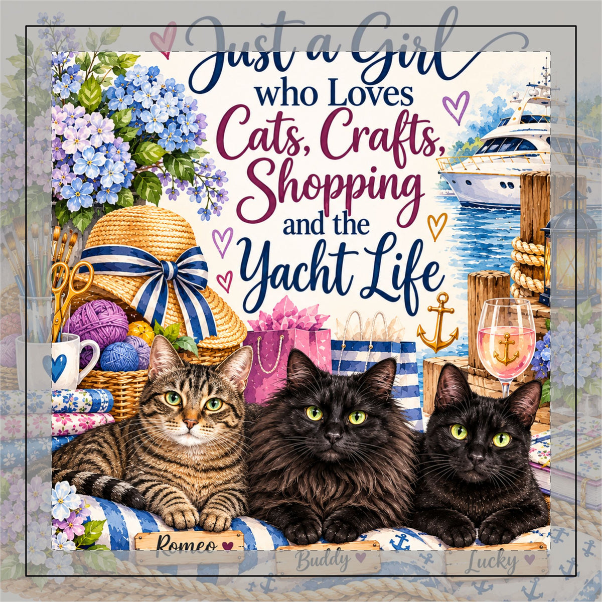 Personalized Cat Lover Pillow – Just a Girl | Custom Pet & Hobby Pillow