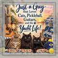 Personalized Cat Lover Pillow – Just a Guy | Pickleball, Guitars & Yacht Life