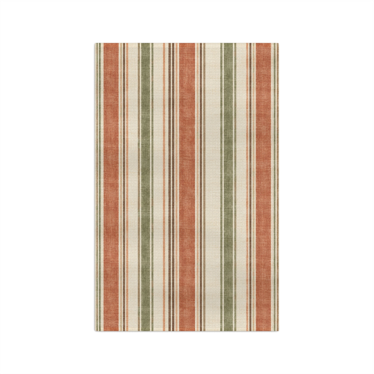 Fall Cottage Farmhouse Stripe Tea Towel | Vintage Autumn Kitchen Decor