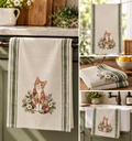 Cat Patchwork Tea Towel — Floral Ginger Cat Kitchen Towel